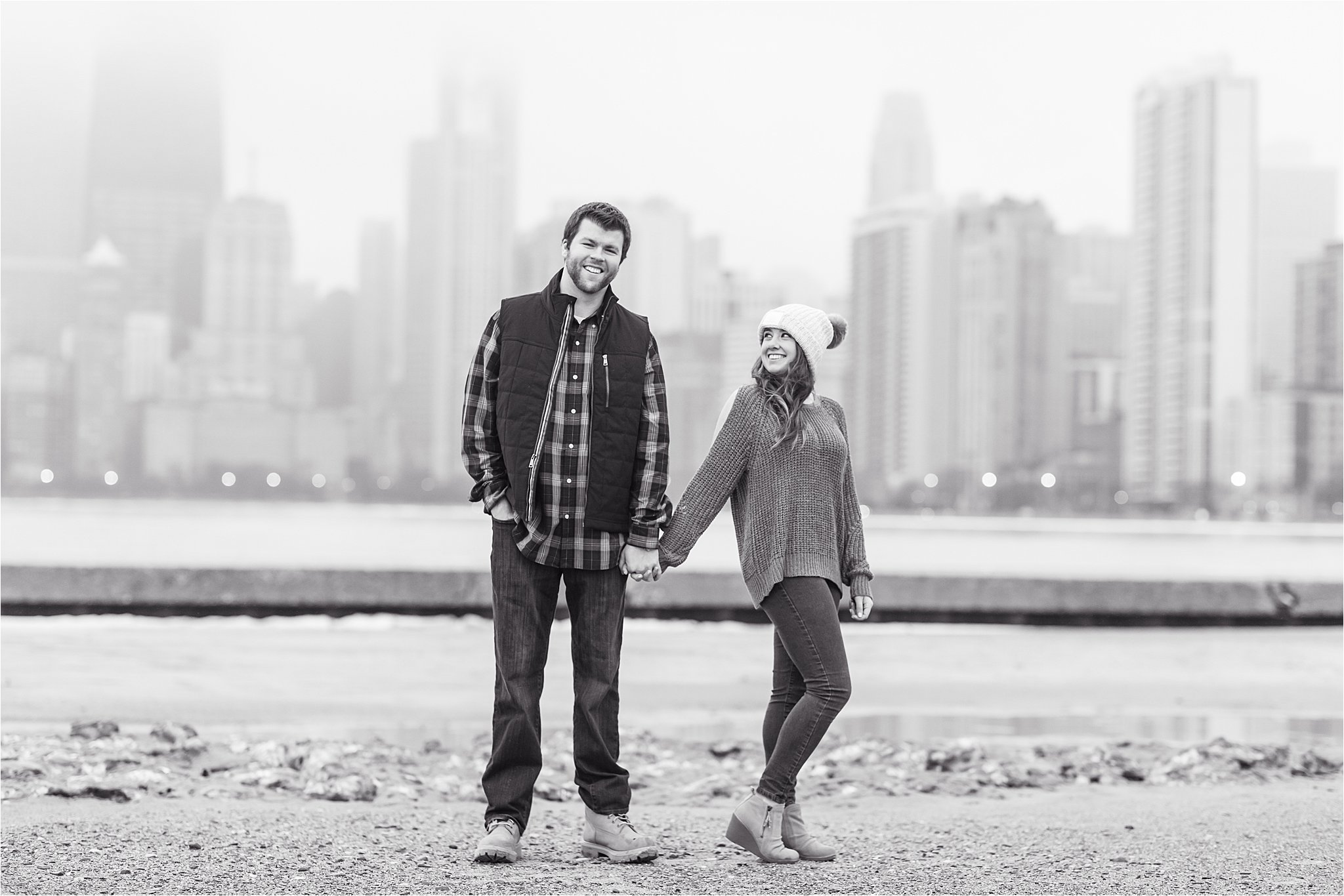 North Avenue Beach Winter Engagement Photography