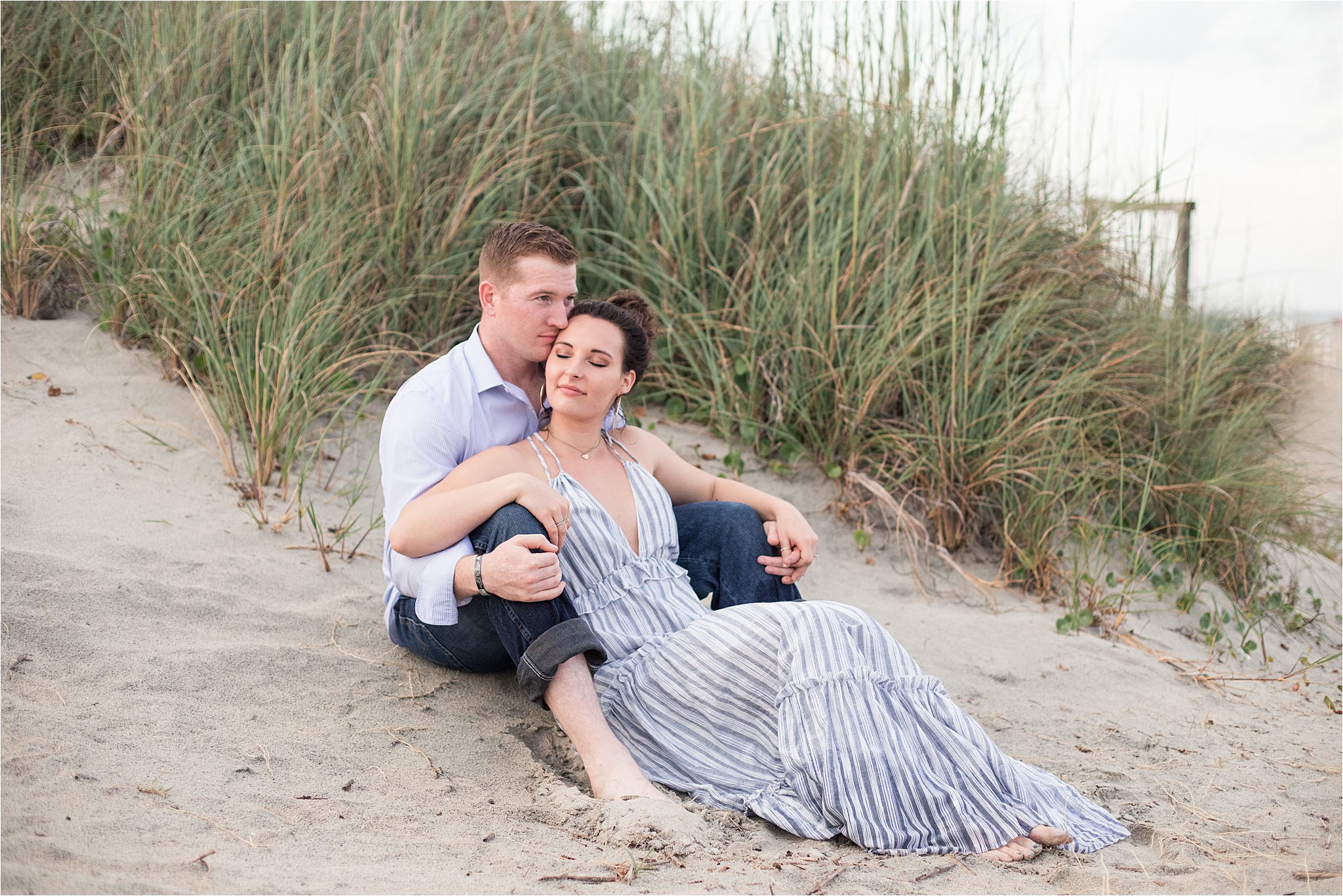 Tybee island engagement photography at sunset